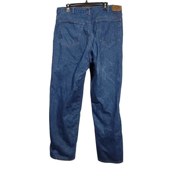 Cabelas Flannel Lined Plaid Jeans Denim Mens Pants Work Used Size 40 Inseam 30.5 - Picture 2 of 11
